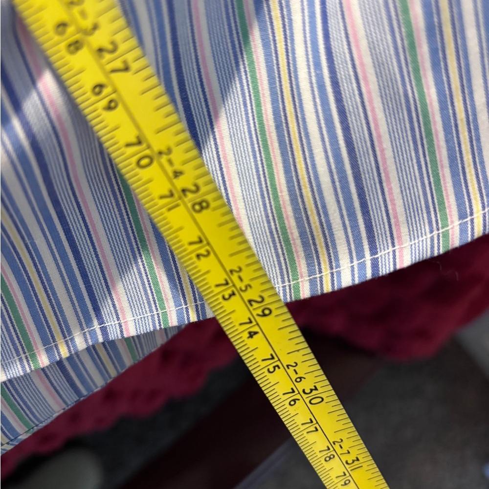 Polo Ralph Lauren Blue Pink Striped Cotton Button-Down 15.5 32/33 - Picture 8 of 9